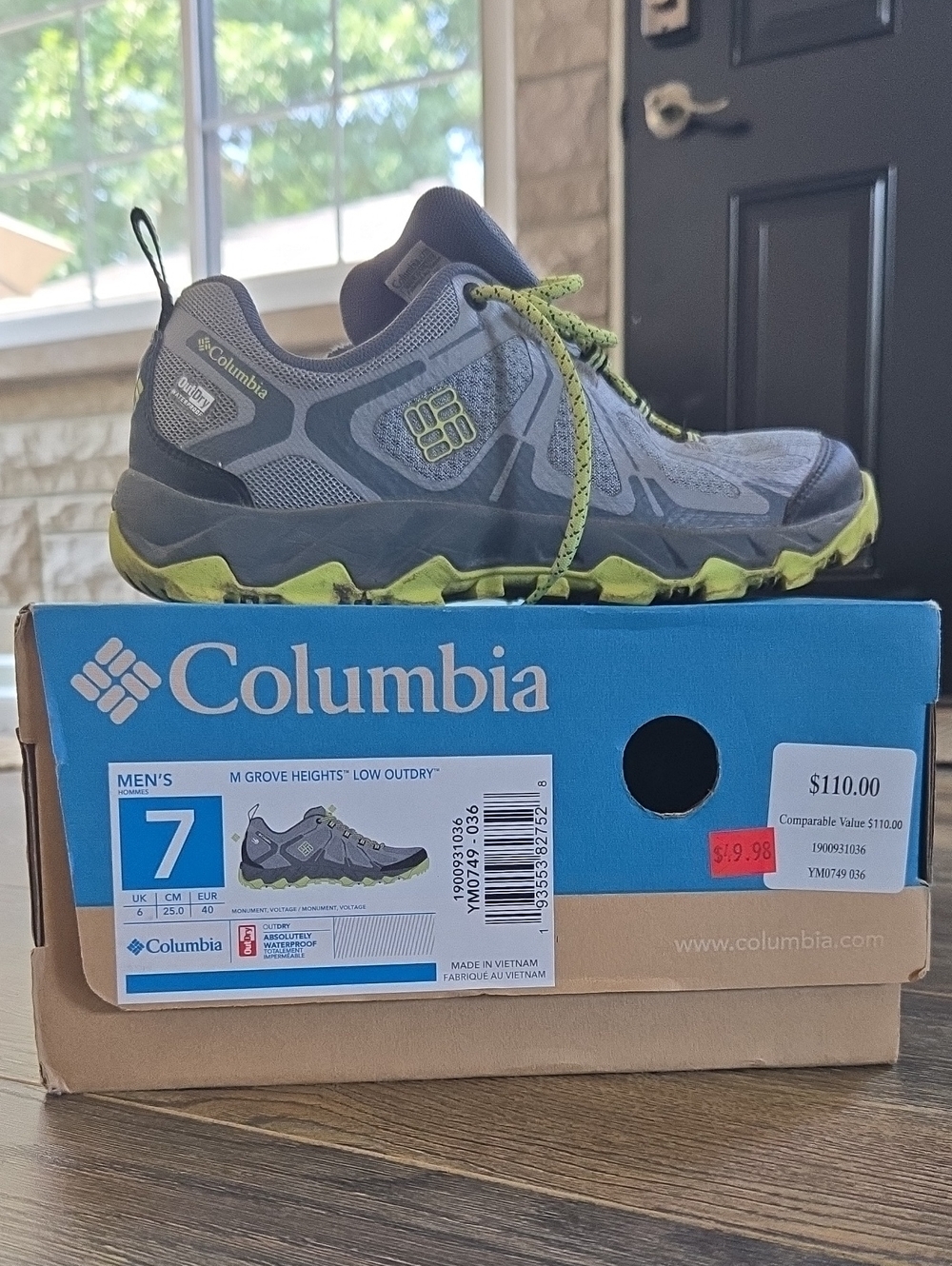 Columbia Kids Gray and Lime Trail Shoe